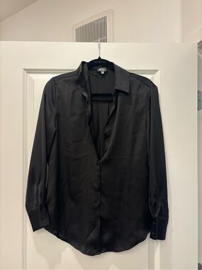 Blenca Black Satin Women’s Dress Shirt